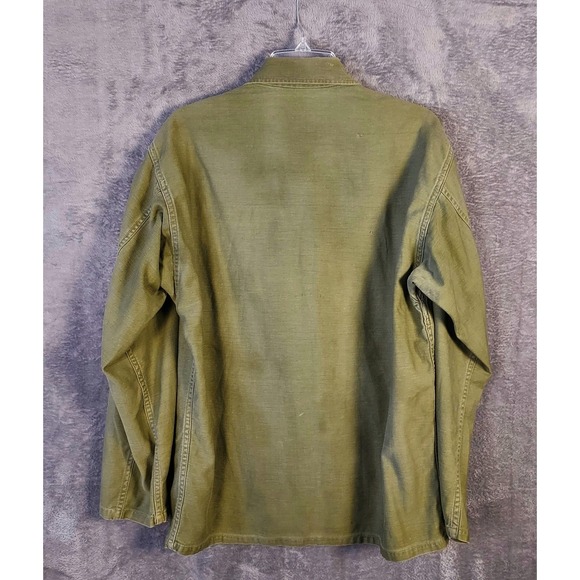 Vintage 60s US Army Trooper Fatigue‎ Vietnam Field Cotton Utility Shirt Medium - Picture 10 of 16